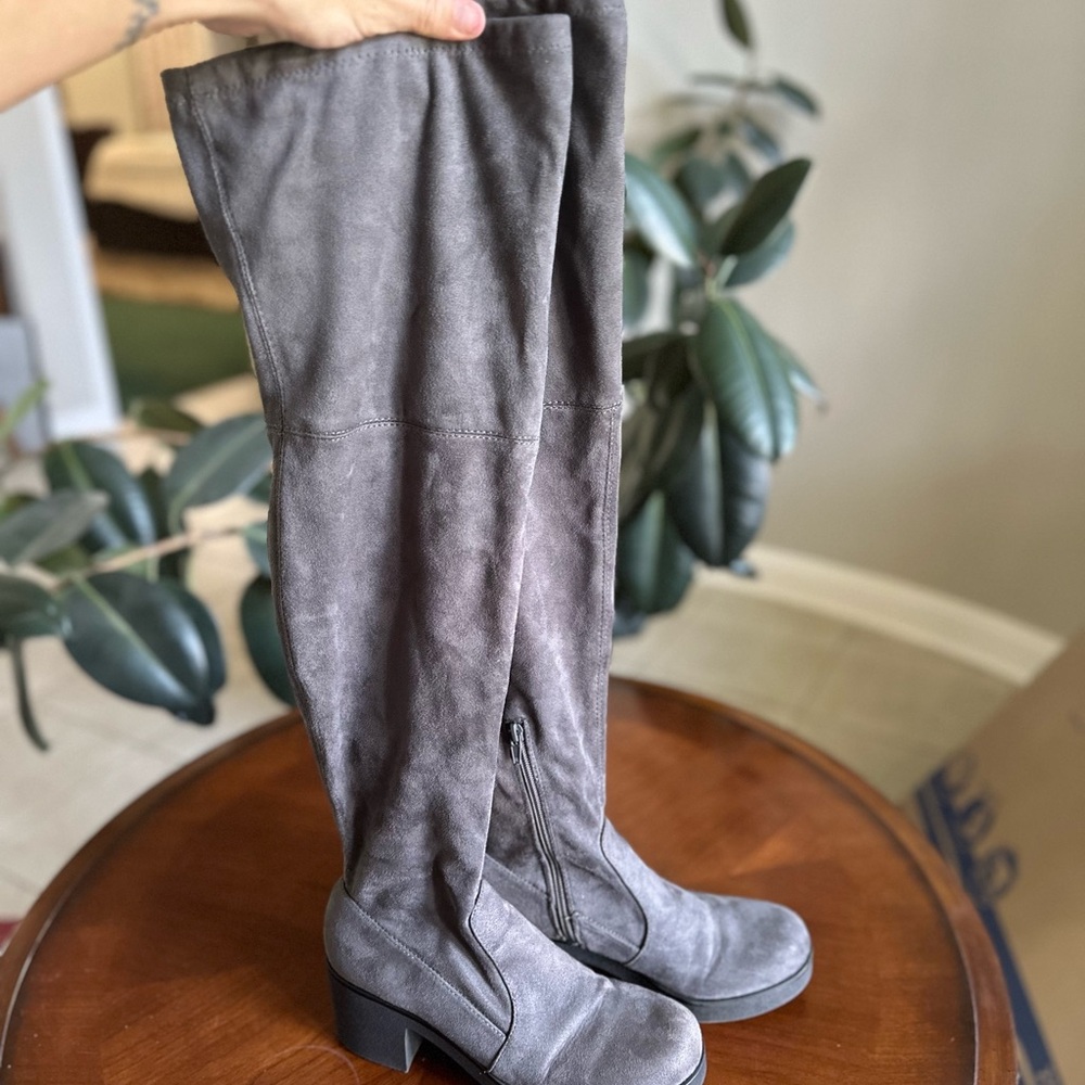 Indigo Charcoal Over the Knee Boots